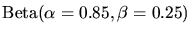 ${\rm
Beta}(\alpha=0.85, \beta=0.25)$