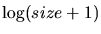 $\log(size+1)$