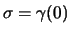 $\sigma=\gamma(0)$