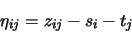 \begin{displaymath}\eta_{ij} = z_{ij} - s_i - t_j\end{displaymath}